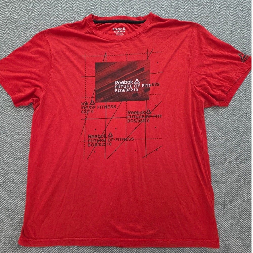 Reebok Mens Future of Fitness Graphic Tee Red Short Sleeve Shirt XL BOS/02210